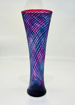 Large Curtis Brock Handblown Art Glass Vase. Colorful Very Nice Curtis Brock Handblown Art Glass
