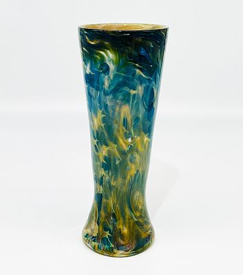 Signed Handblown Art Glass Vase. Remarkable Handblown Art Glass Vase | Colorful combination of