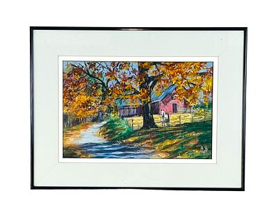 Pastel Landscape Drawing by Nashville Artist William Pfaff. An original pastel drawing by