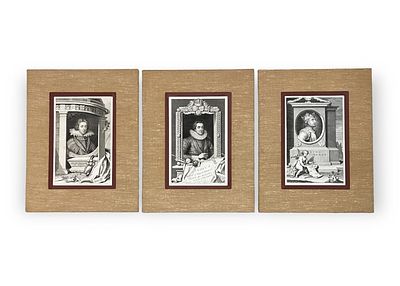 Set of 3 18th c. Engravings by George Virtue, HENRY PRINCE OF WALES, KING JAMES I, KING STEPHEN.
