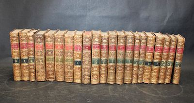 Set of 21 18th c. Leather Bound French Classics. Set of 21 assorted antique French leather bound