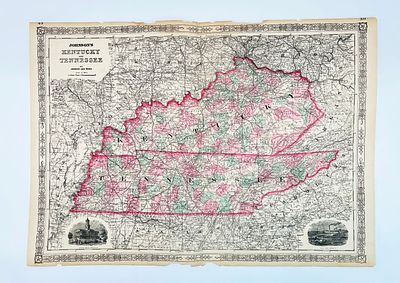 Antique Civil War Era Map, U.S. & Canada, R. de Tournon / Jules Renouard, 1860. Antique