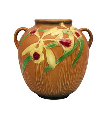 Vintage Floral Pottery Vase Marked Roseville. Vintage Floral Pottery Vase | Marked Roseville in 