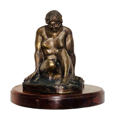 Bronze Female Nude Sculpture by Tennessee Sculptor W. Stephenson. Gilt Bronze Female Nude 
