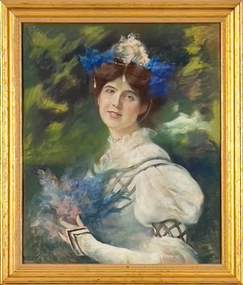 Mary Stevenson Cassatt Impressionism Portrait Painting. Original Antique American Impressionism 