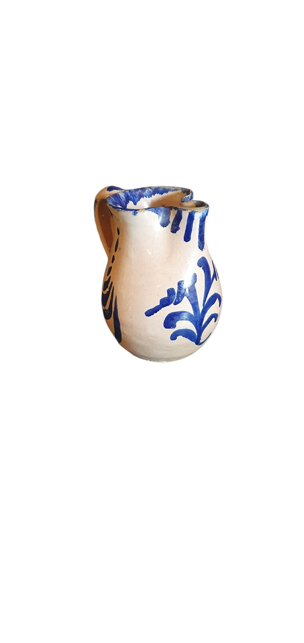 Jarrita, S. XIX - XX. Cerámica de Fajalauza - Granada, vidriada o esmaltada en blanco y azul., lote 31
