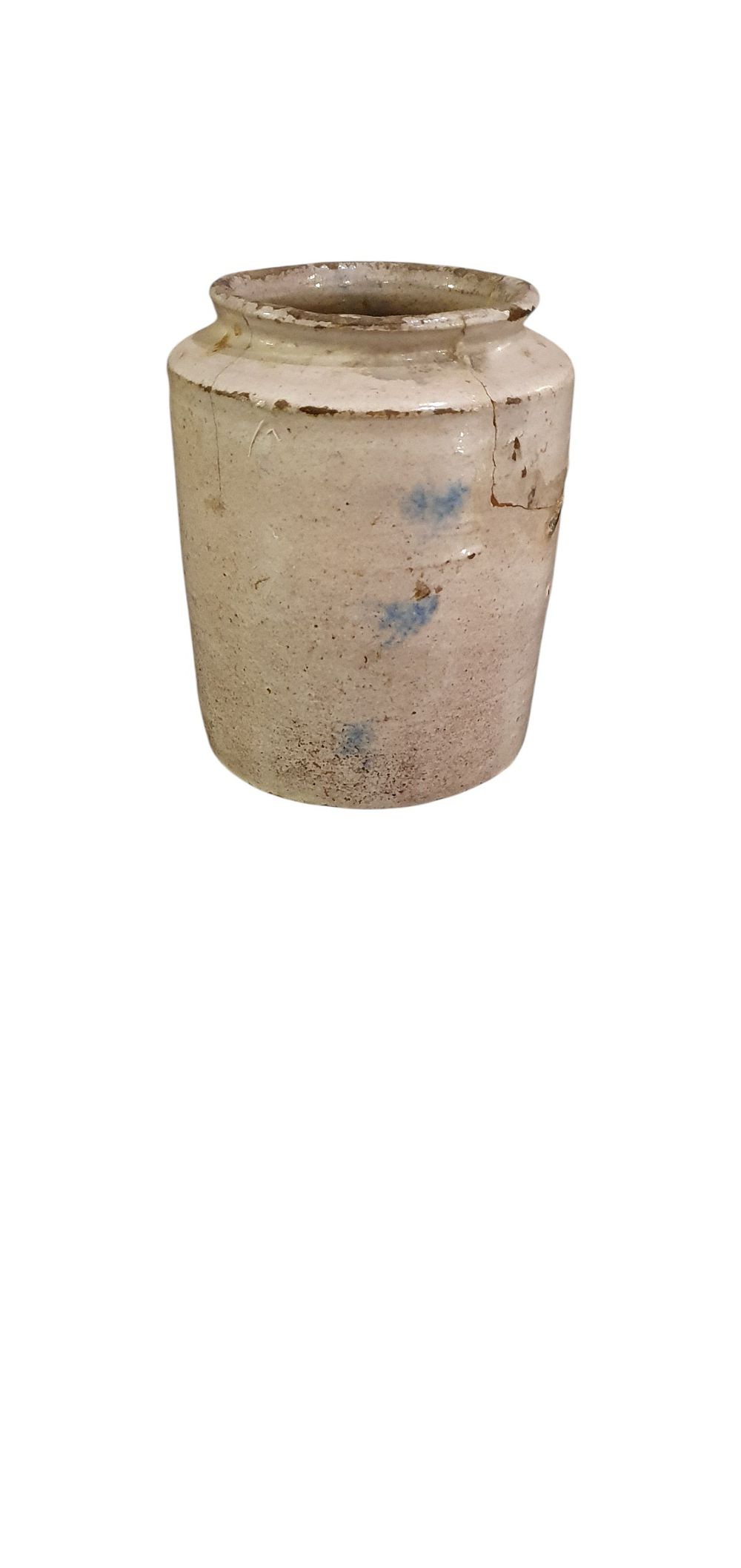 Bote, S. XX.  Cerámica de Fajalauza - Granada, vidriada o esmaltada en gris plomo y restos de azul., lote 45