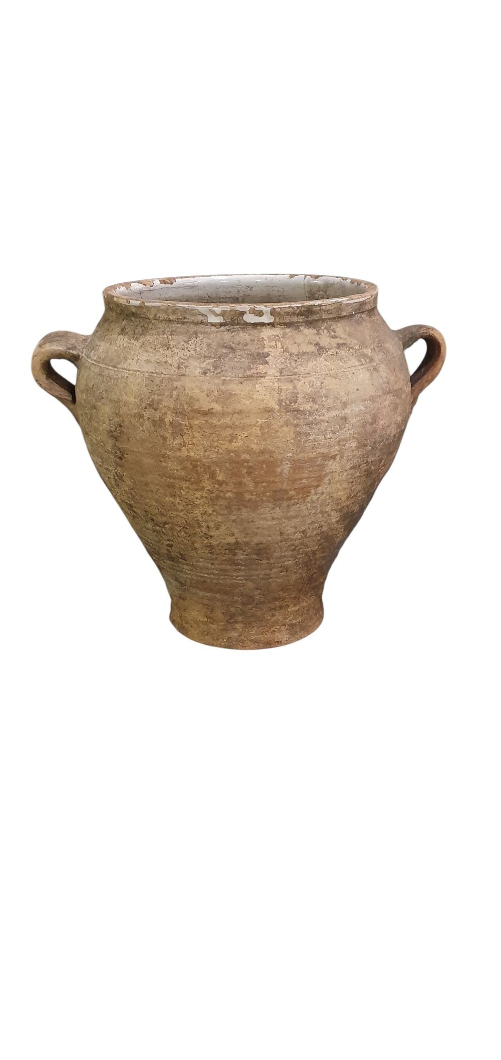 Orza, S. XIX. Cerámica de Fajalauza - Granada de dos asas, vidriado o esmaltado en blanco., lote 100