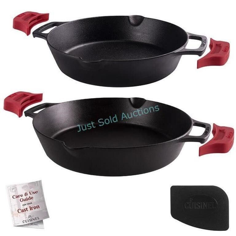 Lot 451: 10in +12in Dual Handle Skillet Set (no lids)