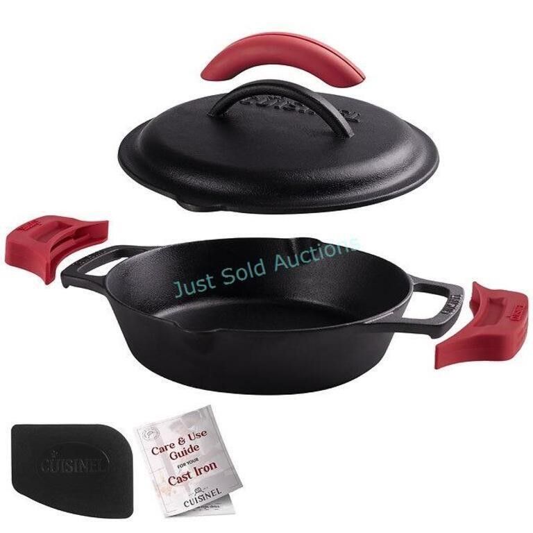 Lot 525: 8in Dual Handle Skillet w/ Cast Iron Lid