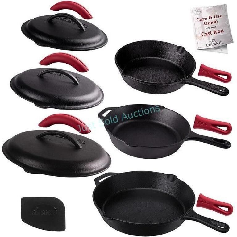 Lot 535: 8in, 10in, 12in Skillet Set w/ Cast Lids