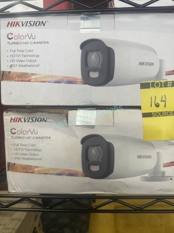 Lot 164: Pair Color ColorVu Security Cameras