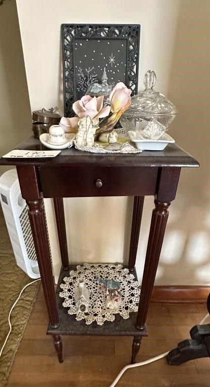 Lot 170: Side Table w Contents