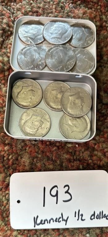 Lot 193: 11x 70s-90s Kennedy Half Dollars