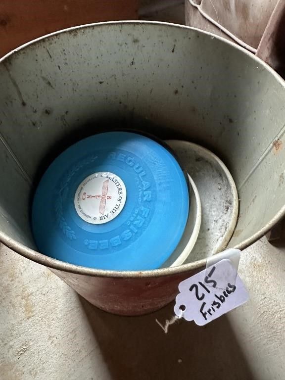 Lot 215: Bucket of Frisbees