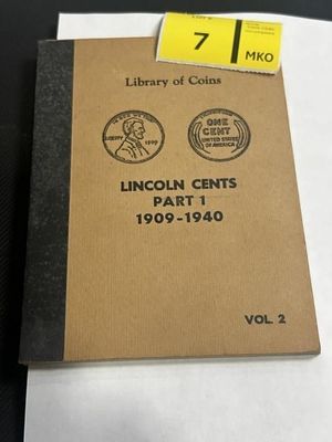 Licoln Wheat Cents Part 1 Book 1909-1940. Incomplete