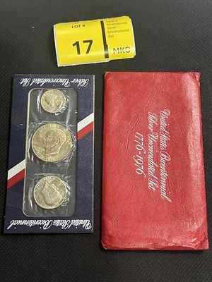 1976 S Unc 3 Piece Bicentennial Ike Kennedy. Washington; 40% Silver US Coins