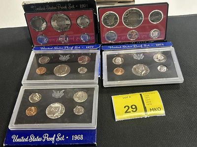 Lot of 5 Proof Sets. 19681971197219731974