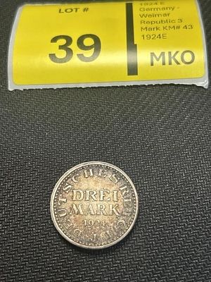 1924 E Germany - Weimar Republic. 3 Mark