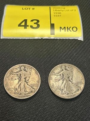 Walking Liberty Half Dollar Lot of 2. 19361941
