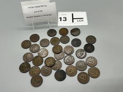 Indian Head Penny Lot of 32. Apear Sealed or Polished
