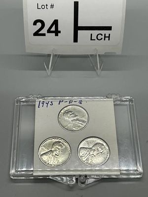 1943 LINCOLN STEEL SPD WHEAT CENT SET