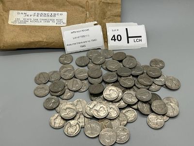 Jefferson Nickel Lot of approx 100. Assume there are no 1942-1945