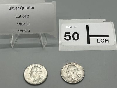 Silver Quarter Lot of 2. 1961 D1962 D