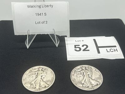 1941 S Walking Liberty Half Dollat Lot of 2