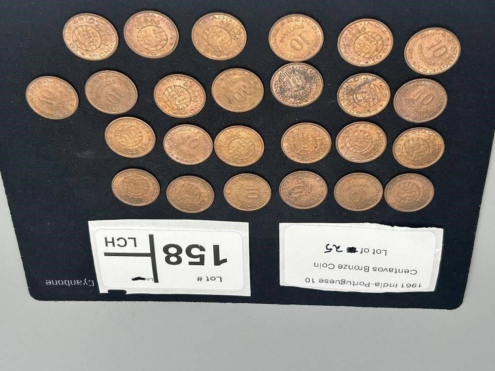 Lot 158: 1961 India - Portuguese 10 Centavos Lot of 25