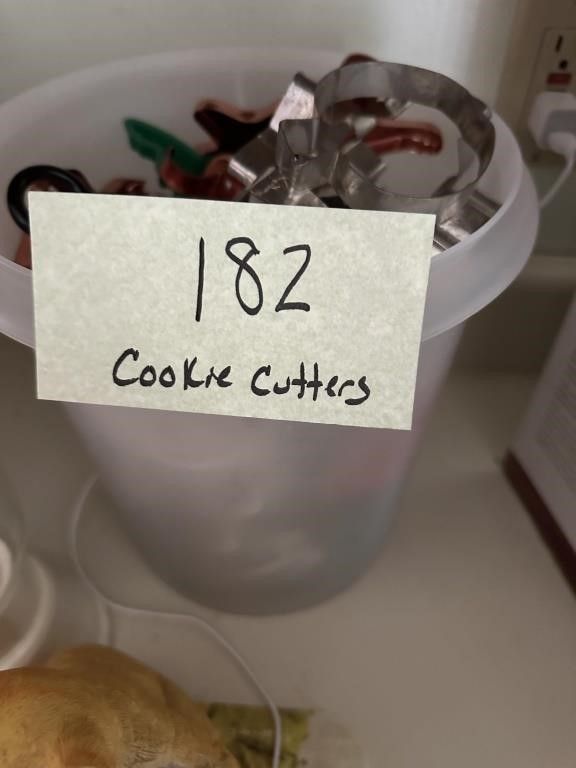 Lot 182: Container of Cookie Cutters
