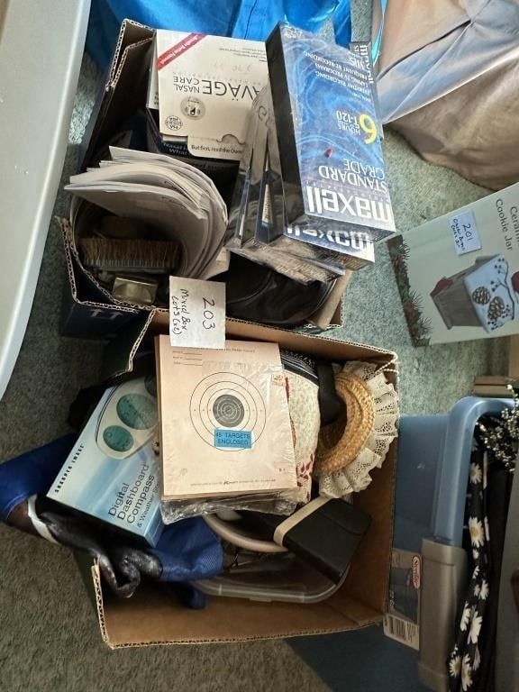 Lot 203: 2 boxes of Mixed items