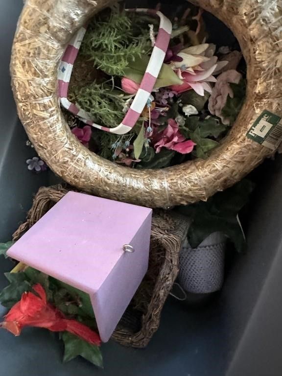 Lot 206: 2 Totes of Spring Decor
