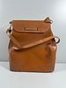 Leather Shoulder Bag. This structured, medium brown shoulder bag or satchel features a front Image - 1