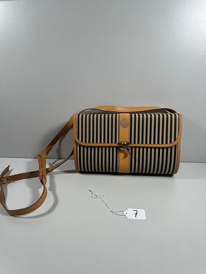 Vintage Fendi Striped Canvas Crossbody Bag, 6" Tal. A vintage Fendi crossbody bag, featuring a 