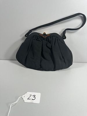 JR (Julius Resnick) Vintage Black Fabric Evening H. A vintage black fabric evening handbag by JR 