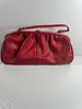 Vintage Red Leather-Style Frame Top Handle Handbag. This vintage-style ladies' frame handbag Image - 1