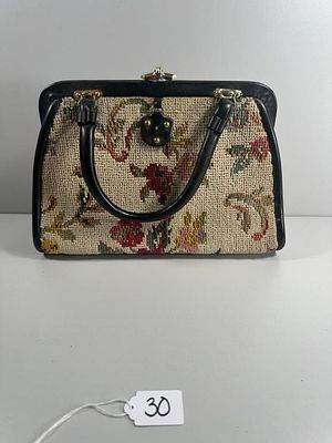 Kadin Tapestry Doctor's Bag. A vintage Kadin tapestry handbag, often referred to as a 'Doctor's 