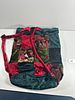 A 16" Tall Patchwork Velvet Backpack, Made in Chin. A soft-sided fabric backpack constructed Image - 1