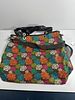 Fabric Tote Bag. A fabric tote bag, featuring a vibrant, multicolored floral pattern of Image - 1