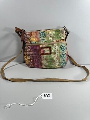 Fossil Multi-Colored Textile Crossbody Bag. A Fossil multi-colored textile crossbody bag. This 