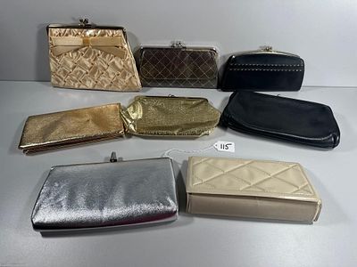A Collection of Eight Vintage Ladies' Clutches and. This lot comprises eight diverse ladies' 