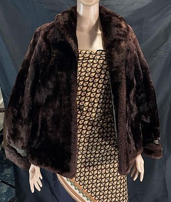 Vintage Ladies Faux Fur Jacket. Damage Right Cuff as shown