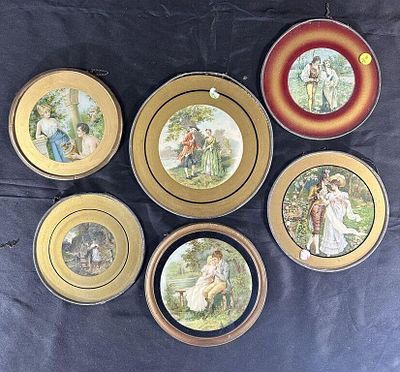 6 Antique Flue Covers Featuring Courting Couples