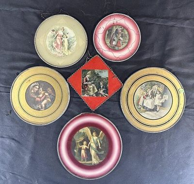 6 Antique Flue Covers Featuring Mother and. Child(ren)