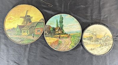 3 Dutch Style Country Scene Flue Covers