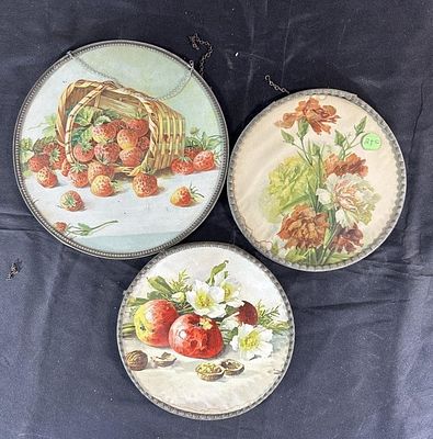 3 Floral/Fruit Scene Flue Covers