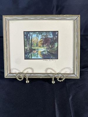 Wallace Nutting (1861–1941) "The Swimming Pool". colored print; Matted and Framed to 9" x 7.5"