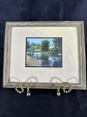 Wallace Nutting (1861–1941) "The Swimming Pool". Colored Print; Matted and framed to 8.5" x 7.5"