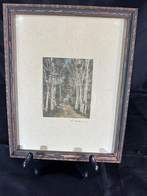 Wallace Nutting (1861-1941) "A Woodland. Cathedral" print; Matted and framed to 7.5" x 10"